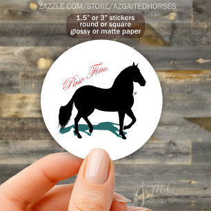 Sticker Rond Paso Fino Silhouette Ombre