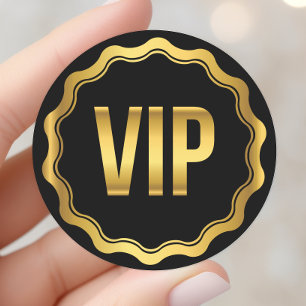 Sticker Rond Pass VIP Gold et Black Wavy