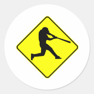 Sticker Rond Passage des batteurs de baseball