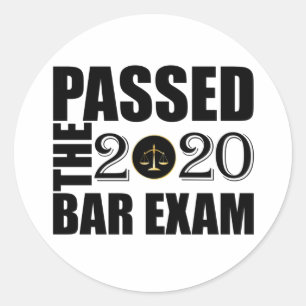 Sticker Rond Passé l'examen Bar 2020