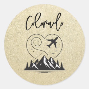 Sticker Rond Passeport Champagne Colorado