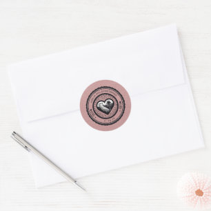 Sticker Rond Passeport Dusty Rose California