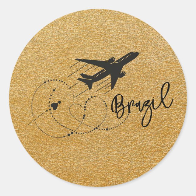 Sticker Rond Passeport Gold Brésil (Devant)