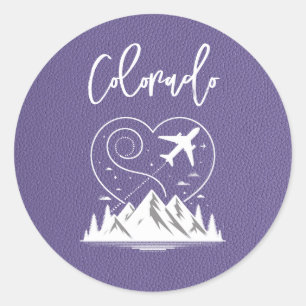 Sticker Rond Passeport Lilac Colorado