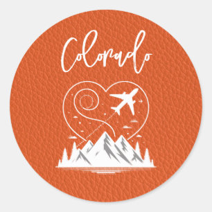 Sticker Rond Passeport Orange Colorado