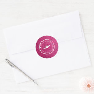 Sticker Rond Passeport rose Aruba