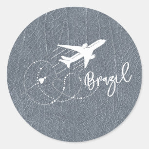 Sticker Rond Passeport Silver Brésil