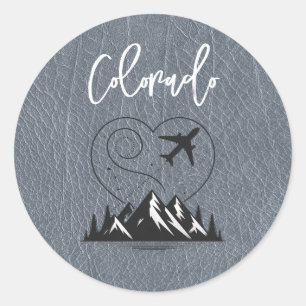 Sticker Rond Passeport Silver Colorado