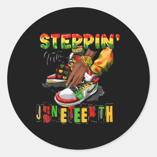 Sticker Rond Passer à la jonction de chaussures noirs afro-amér (Devant)