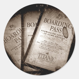 Sticker Rond Passes d'embarquement Titanic RMS