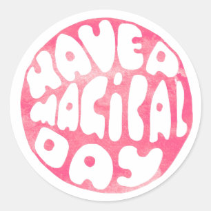 Sticker Rond Passez une journée magique - Enfants mignons