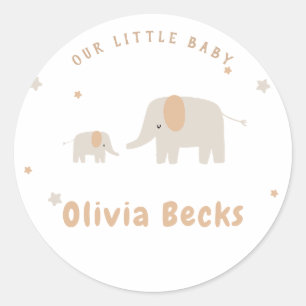Sticker Rond Pastel Beige mignon Baby shower illustratif