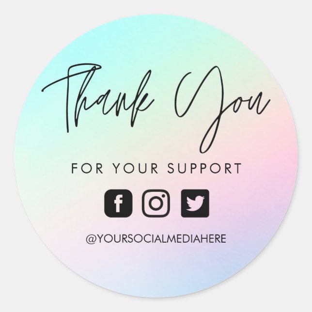 Sticker Rond Pastel Custom Merci Business (Devant)