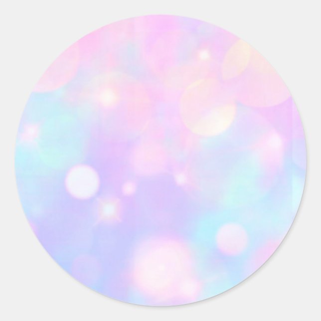 Sticker Rond Pastel Design Rose, Bleu et Lavande Classic Rou (Devant)