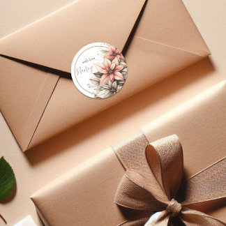 Sticker Rond Pastel Floral Personnalisable