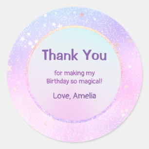Sticker Rond Pastel Iridescente Starry Parties scintillant Gala