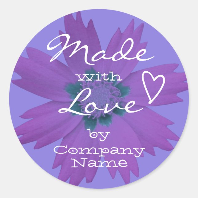 Sticker Rond Pastel Lilac Fleur pourpre Fleur Fleur Fabriquée a (Devant)