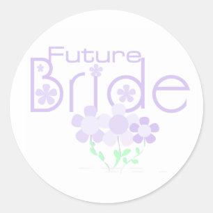 Sticker Rond Pastel Lilac Fleurs futures mariées