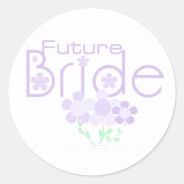 Sticker Rond Pastel Lilac Fleurs futures mariées (Devant)