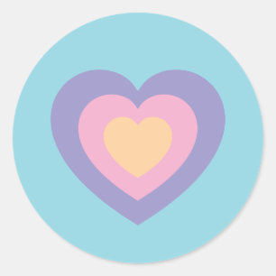 Sticker Rond pastel love heart