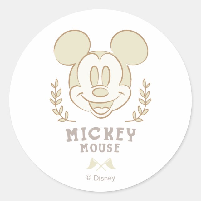 Sticker Rond Pastel Mickey Mouse Sporty Badge (Devant)