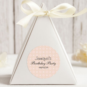 Sticker Rond Pastel Peach et Gold Géométrique