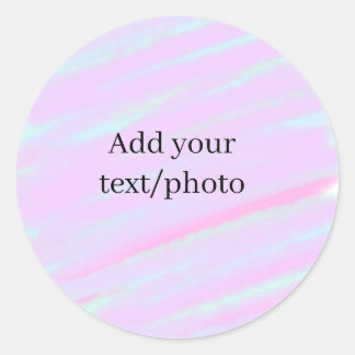 Sticker Rond Pastel pink green add photo text watercolor retro 