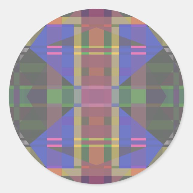 Sticker Rond Pastel rainbow Colorful Geometric (Devant)
