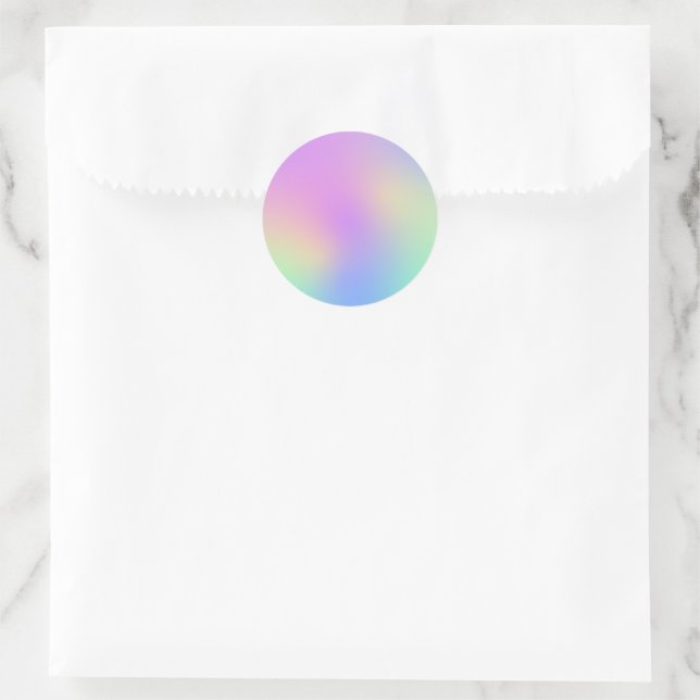 Sticker Rond Pastel Rainbow Colors Abstrait Blur Gradient Ombre (Sac)