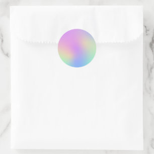 Sticker Rond Pastel Rainbow Colors Abstrait Blur Gradient Ombre