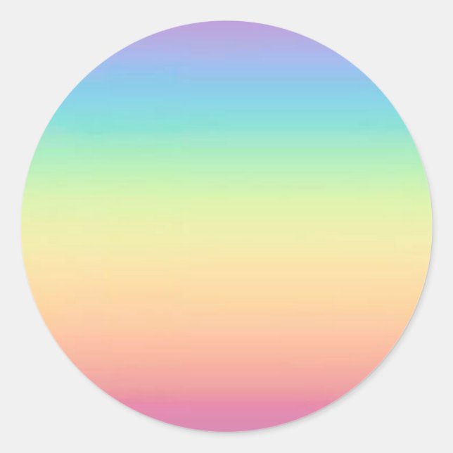 Sticker Rond Pastel Rainbow Ombre (Devant)
