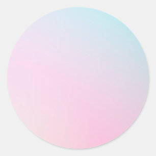 Sticker Rond Pastel rose bleu dégradé personnalisé tendance
