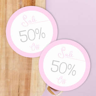Sticker Rond Pastel rose feminine magasin promotion vente autoc