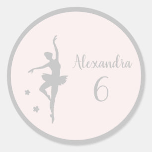 Sticker Rond Pastel Silver fête d'anniversaire Nom propre