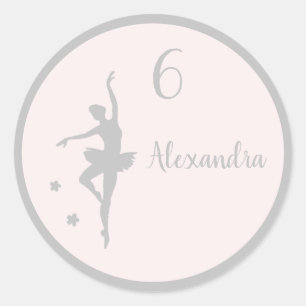 Sticker Rond Pastel Silver fête d'anniversaire Nom propre
