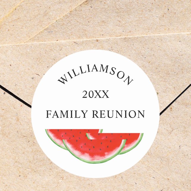 Sticker Rond Pastèque de Réunion familiale (Créateur téléchargé)