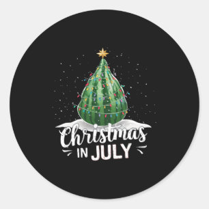 Sticker Rond Pastèque Sapin de Noël Noël en Juillet Été