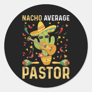 Sticker Rond Pasteur moyen Nacho chef religieux Cinco De May