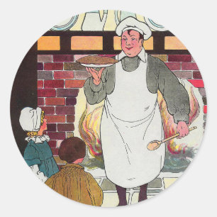 Sticker Rond Pat-a-cake, pat-a-cake, l'homme de Baker