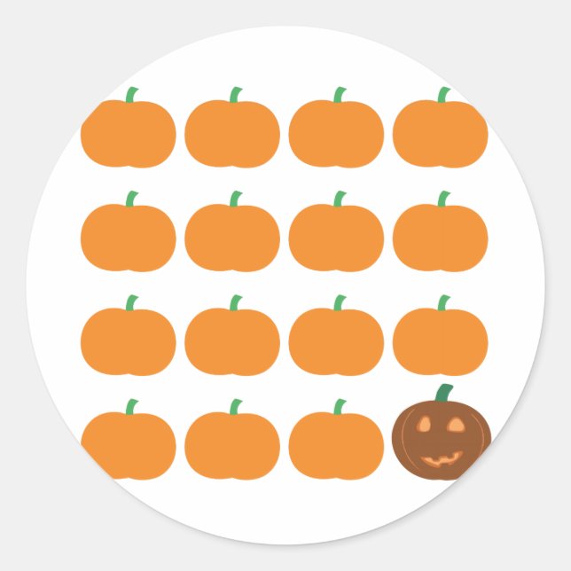 Sticker Rond Patch Citrouille d'Halloween mignon (Devant)