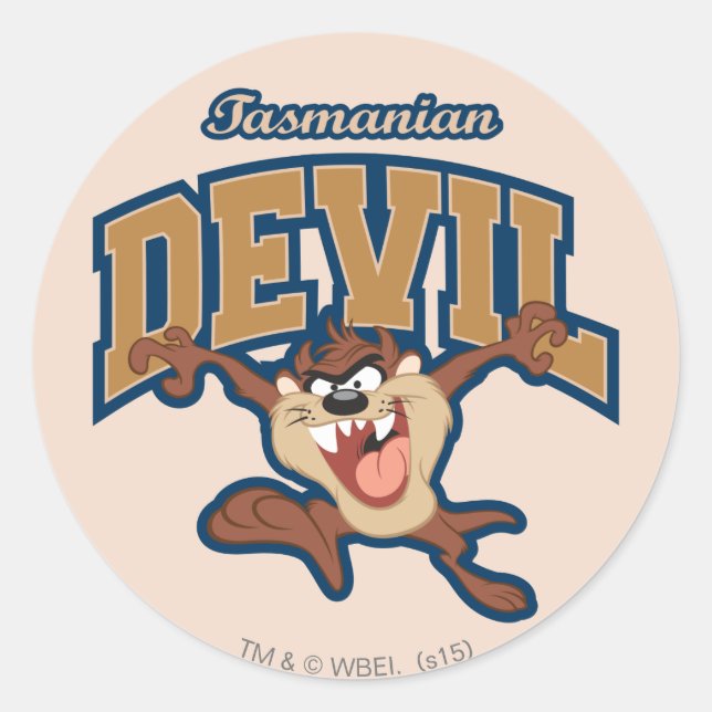 Sticker Rond Patch de diable de Tasmanie TAZ™ (Devant)