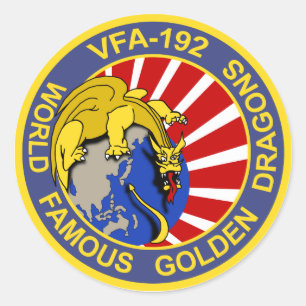 Sticker Rond Patch de l'escadron GOLDENDRAGONS VFA-192