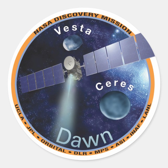Sticker Rond Patch de mission Dawn (Devant)