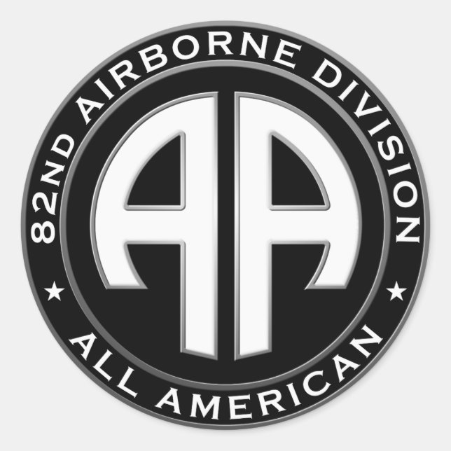 Sticker Rond Patch Décontracté de la 82e division aéroportée (Devant)