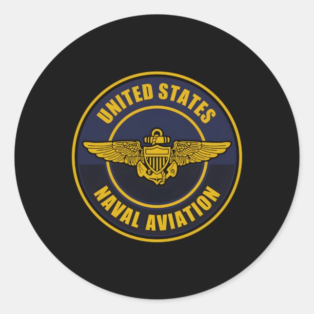 Sticker Rond Patch des ailes de l'aviation navale (Devant)