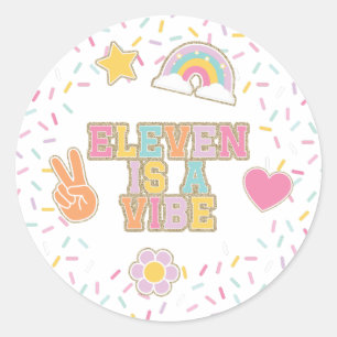 Sticker Rond Patch Preppy Eleven est un Vibe 11e anniversaire
