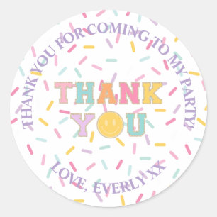 Sticker Rond Patch Preppy Lettre merci de vous rendre service