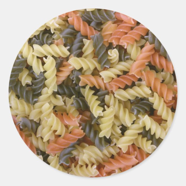 Sticker Rond Pâtes colorées (Devant)