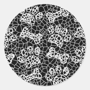 Sticker Rond Pâtes de chien et os Faux Lace Art Imprimer