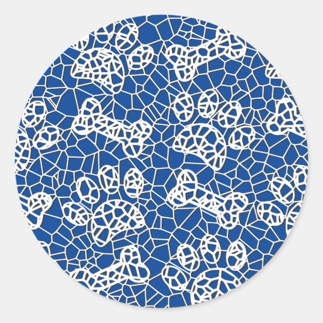 Sticker Rond Pâtes de chien et os Faux Lace Art Imprimer (Devant)